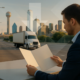 Dallas truck accident medical liens represented beside an unbranded truck on a Dallas roadway
