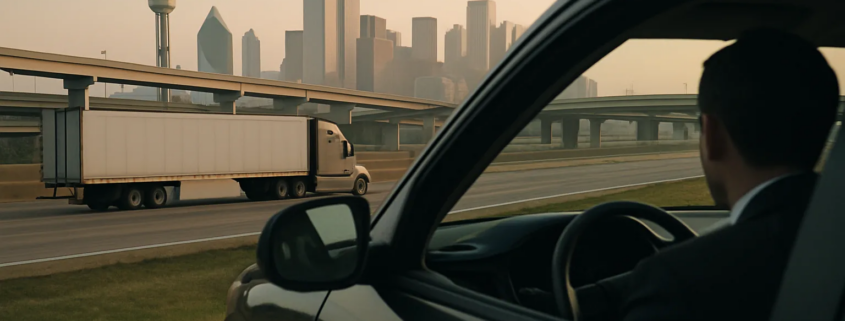 Out-of-state trucking company Dallas accident claim near a Dallas highway